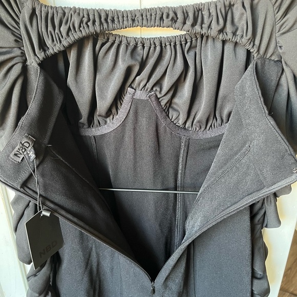 NWT Revolve NBD Carlota Black Off-Shoulder Mini Dress - Picture 5 of 12